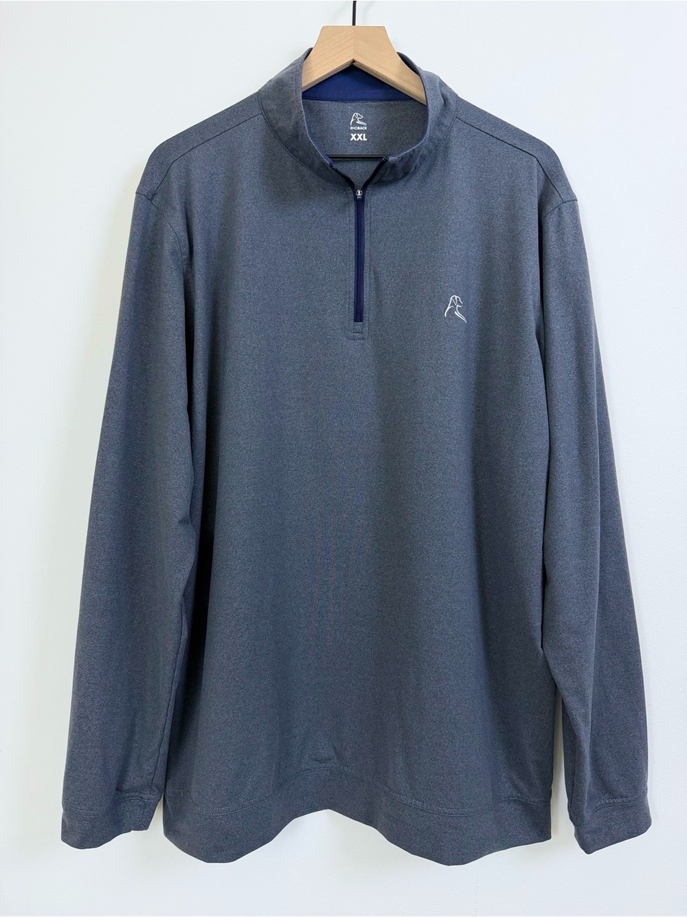 Rhoback Men’s Gray Quarter Zip Performance Golf Pullover